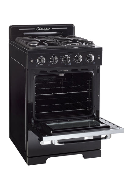 Unique Classic Retro 24" 2.9 cu/ft Freestanding Gas Range with Convection Oven and Sealed Burners