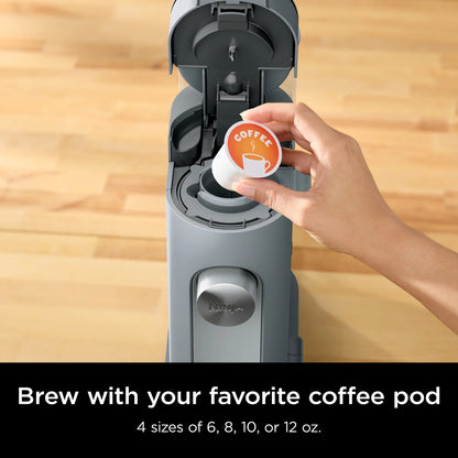 Ninja Pods & Grounds Single-Serve Coffee Brewer, Steam Grey