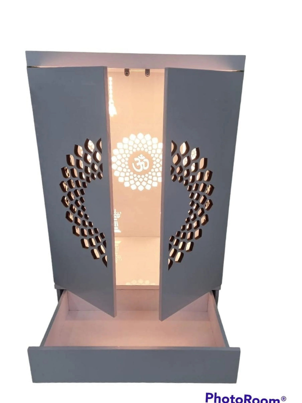 Customized Wooden Cabinet Desginer Mandir With LED / Mandir For Home & Office / Temple For Home / Pooja Ghar / Mandir With Lights /Storage