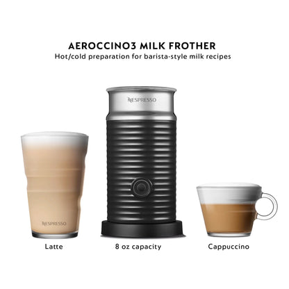 Nespresso New Vertuo Plus Coffee and Espresso Machine by De'Longhi with Aerocinno, Gray, Single-Serve Brewers