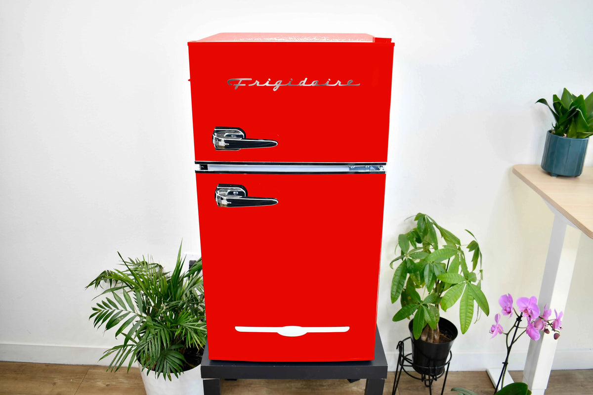 Frigidaire Retro 3.1 Cu ft Two Door Compact Refrigerator with Freezer, Red