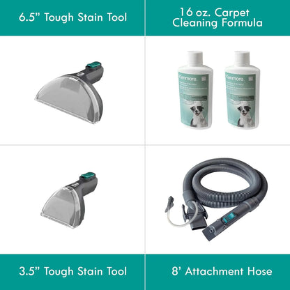 Kenmore KW4010 Pet Portable Carpet Cleaner Machine with High Cleaning Power, 3.2L Clean Tank & 1.4L Dirty Tank, 25ft Cord Length and Two Easy Removable Brushroll for Rug & Upholstery