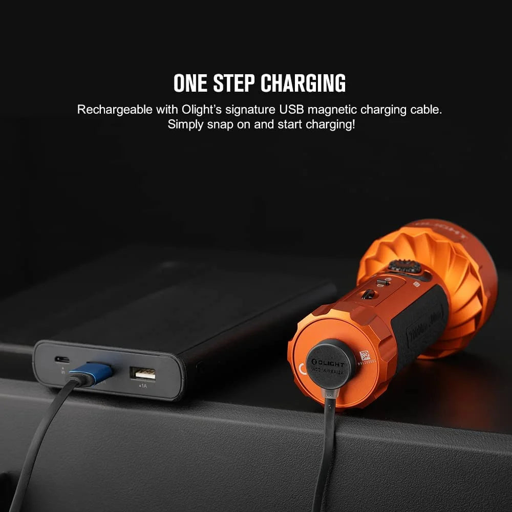 OLIGHT Marauder Mini 7,000 Lumens Bright Flashlight with 600 Meters Beam Distance, Powerful RGB Lights, Magnetic Rechargeable for Outdoors Work, Hunting, and Searching(Black)