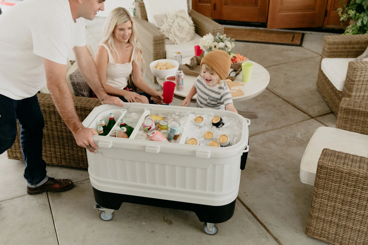 Igloo 125 qt. Party Bar Wheeled Ice Chest, White and Black