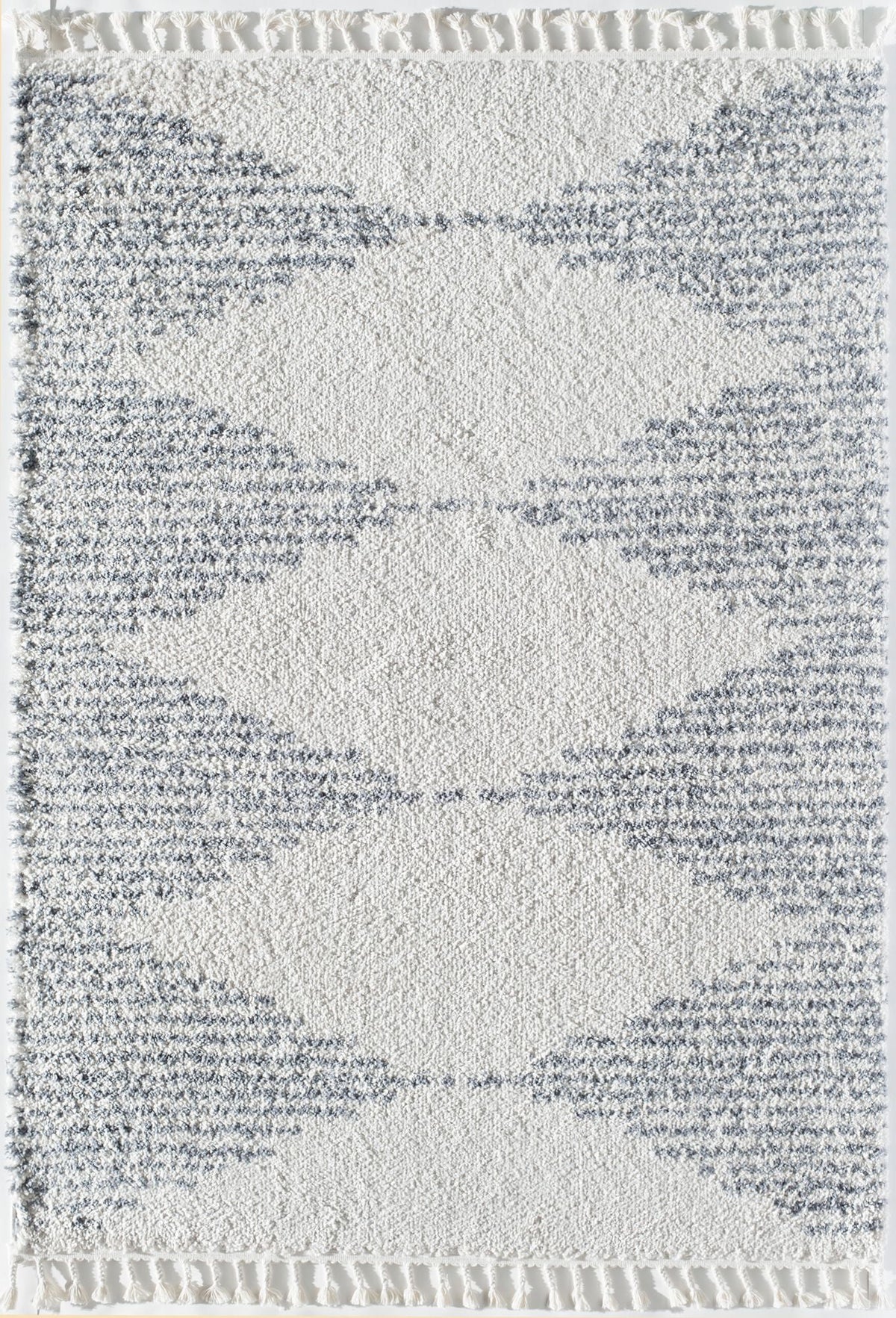 Rugs America Moon Collection MS30A Moroccan Tribal Heath White Area Rug, 8'0"x10'0"