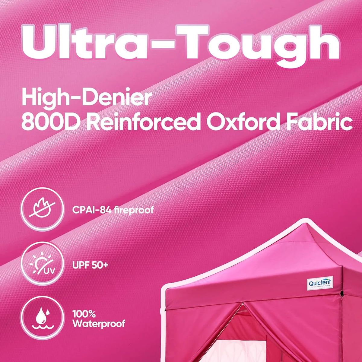 Quictent 10x10 Pop up Canopy TentPortable Instant Shelter with Vent, Ez up Canopy with Reflective Top and Fluorescent Rope