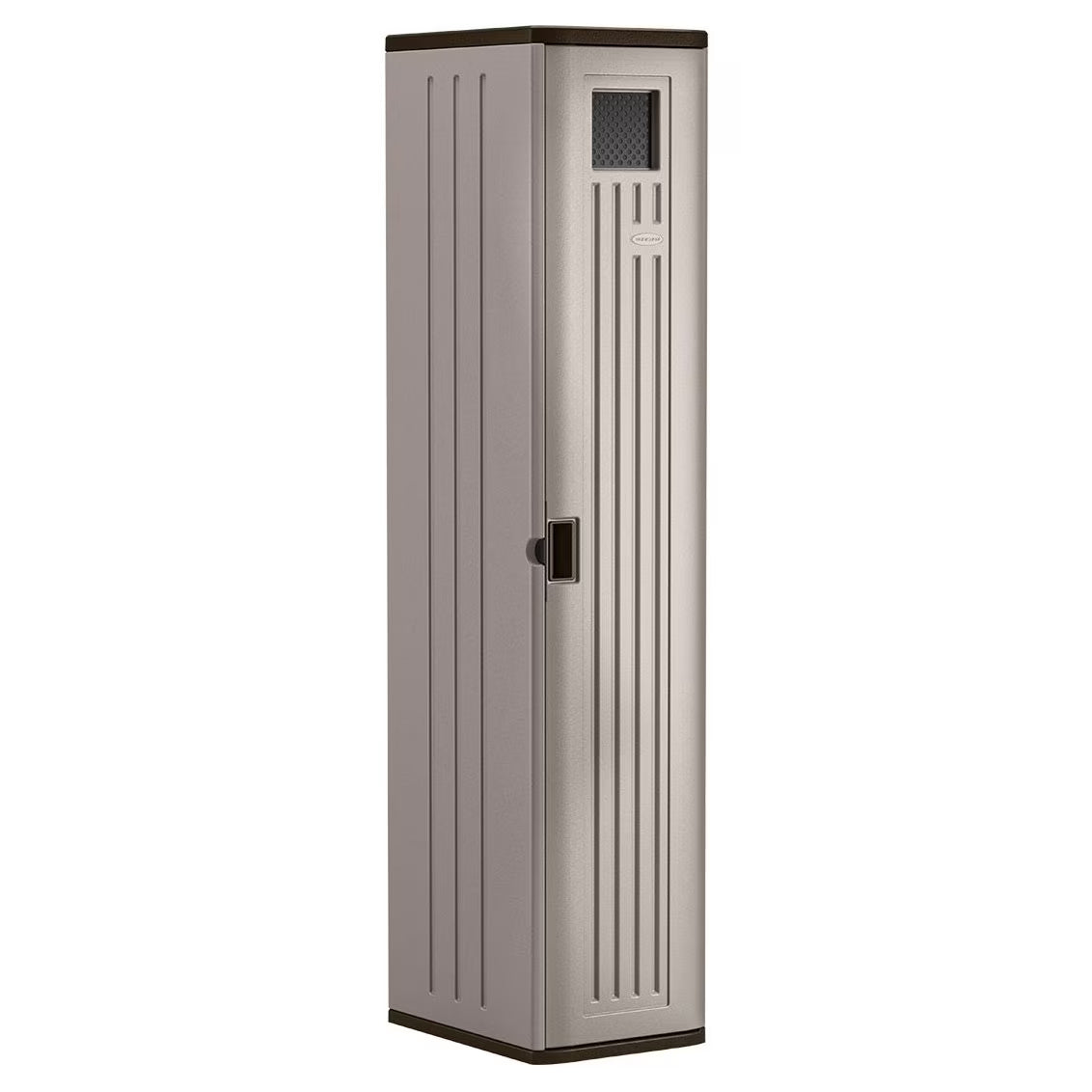Suncast 72" Resin Outdoor Storage Cabinet with 3 Shelves, Platinum Metallic
