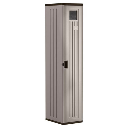 Suncast 72" Resin Outdoor Storage Cabinet with 3 Shelves, Platinum Metallic