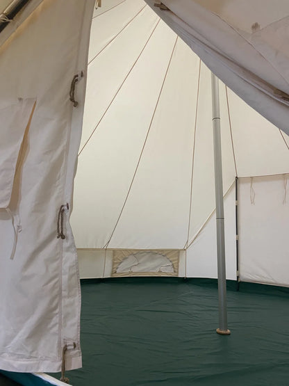 SAM&HAIBEI 19.68x13.1ft Family Camping Bell Tent with 8.53x6.56ft Porch, 4 Seasons Durable Cotton-Polyester Glamping Shelter for Outdoor Adventures & Family Gatherings