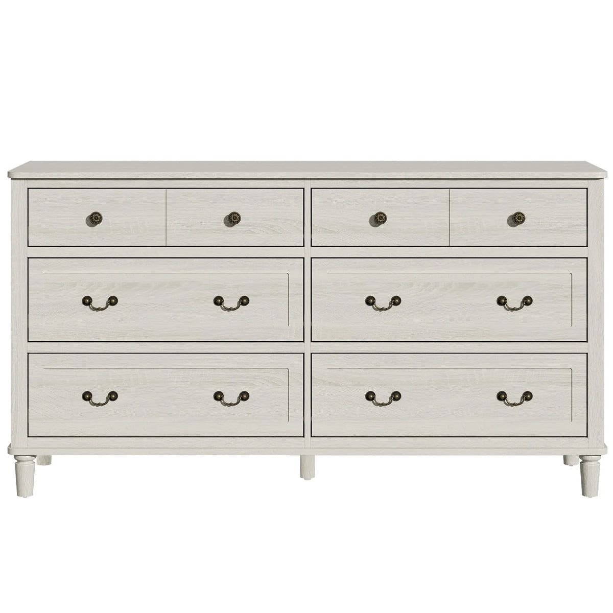 May Color Large White 3 Drawer Dresser Set of 2 with Fluted Panel, Modern Chest of Drawers with Silent Slide Drawers, Wood Accent Nightstand with Storage for Bedroom Living Room, Hallway