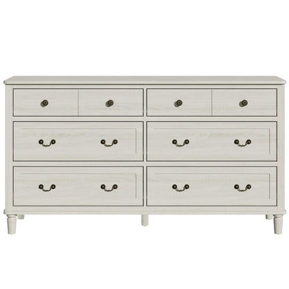 May Color Large White 3 Drawer Dresser Set of 2 with Fluted Panel, Modern Chest of Drawers with Silent Slide Drawers, Wood Accent Nightstand with Storage for Bedroom Living Room, Hallway