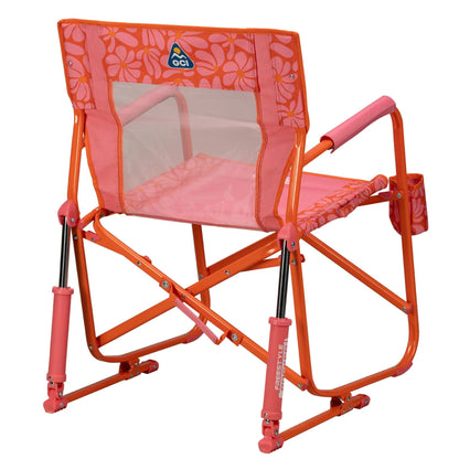 GCI Outdoor Freestyle Rocker Foldable Rocking Camp Chair, Purple Floral