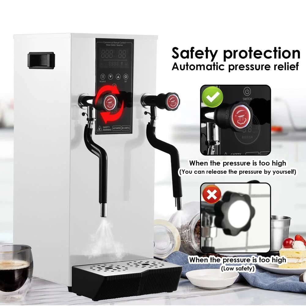 Commercial Milk Frother, 110V 1400W Automatic Foam Machine with LED Display for Coffee Shops (Black)
