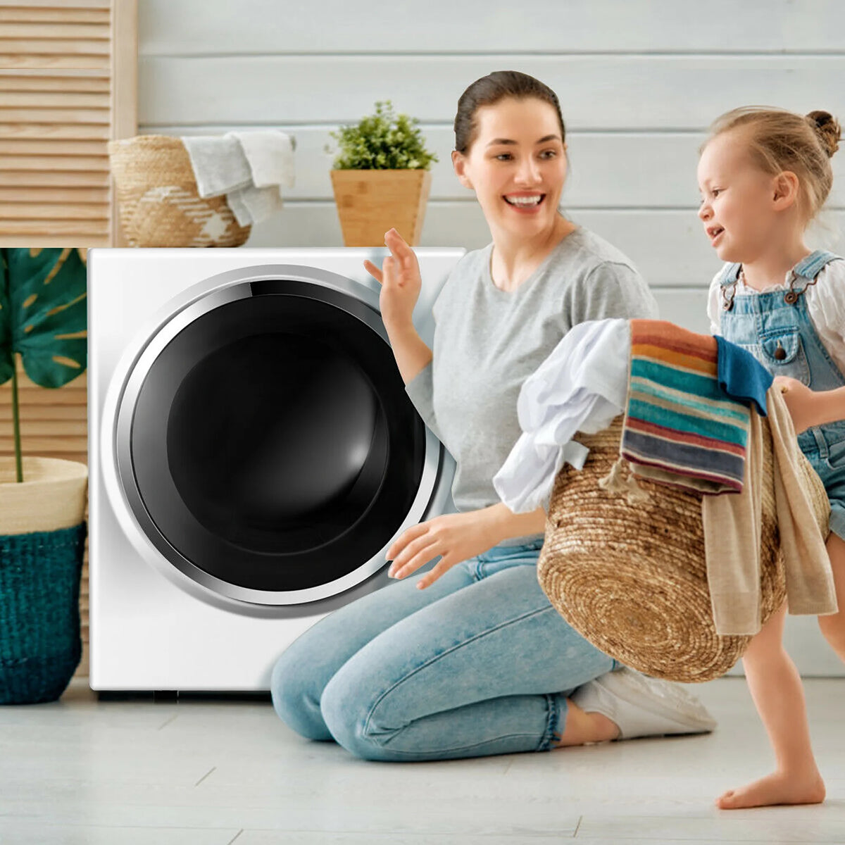 Costway Electric Tumble Compact Cloth Dryer Stainless Steel Wall Mounted 1.5 cu .ft.