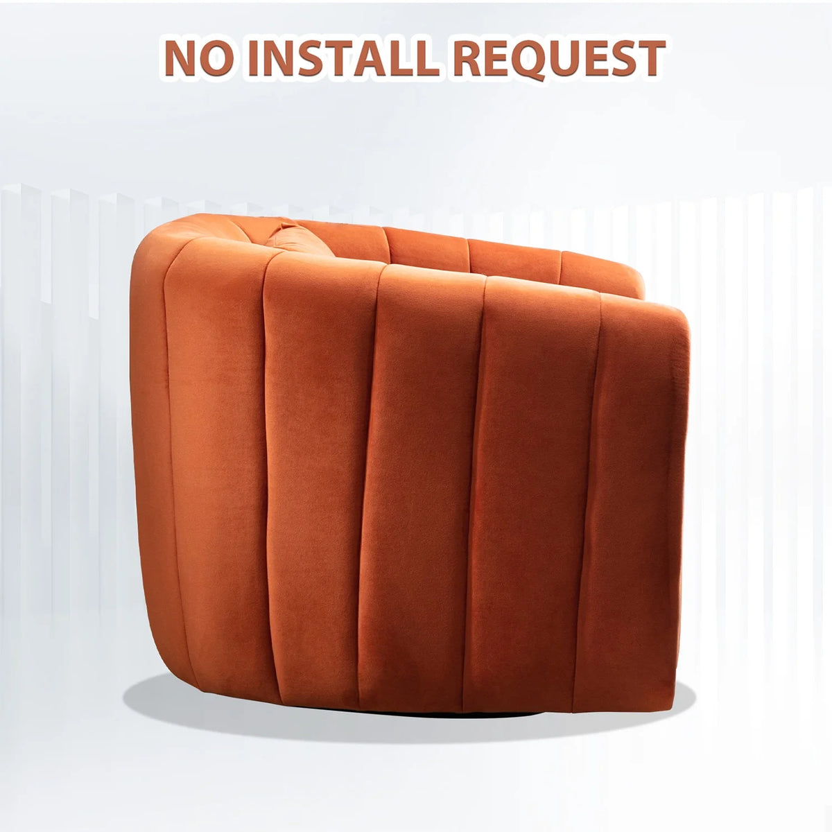 Bonzy Home Swivel Chair with Plump Pillow, Modern Velvet Accent Chair for Living Room Bedroom , Comfy Round Armchair, Orange