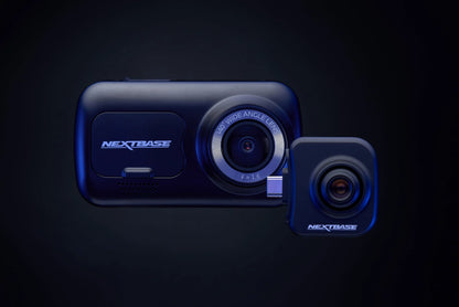 Nextbase 222X Compact Dual Dash Cam Front & Rear 2.5" HD IPS Screen, 1080p Full HD, 6 Layer Lens, Black, 0.17 lbs assembled.