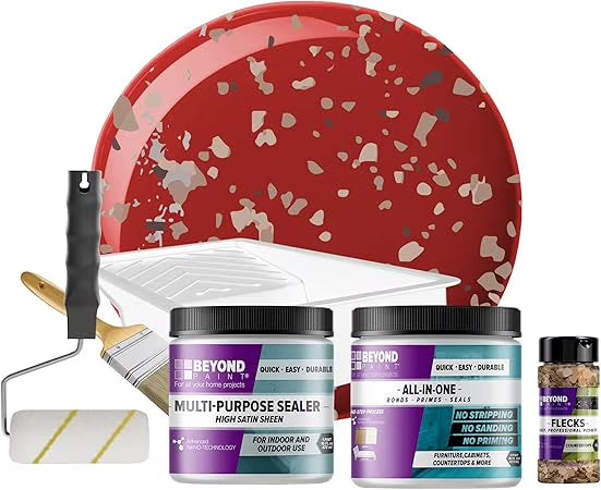Beyond Paint Countertop Makeover Kit with Paint, Sealer, Flecks and Tools for Countertops, Bright White