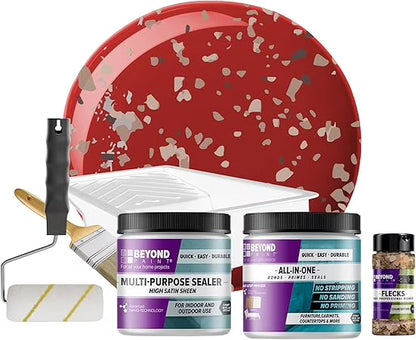Beyond Paint Countertop Makeover Kit with Paint, Sealer, Flecks and Tools for Countertops, Bright White