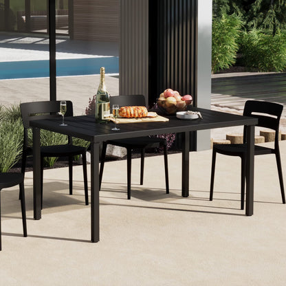 WestinTrends Playa 59" Iron Metal Outdoor Rectangular Patio Dining Table For 6, Olive Green