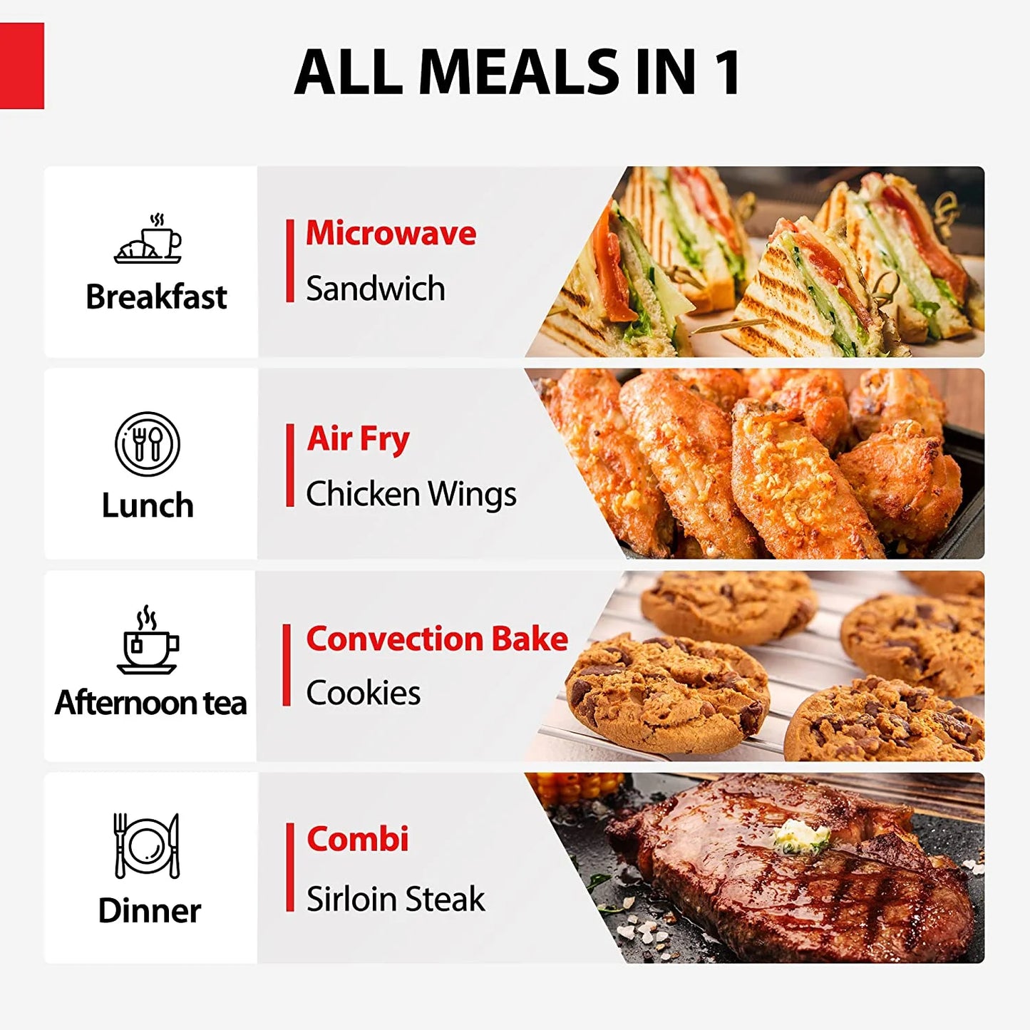 TOSHIBA 7-in-1 Countertop Microwave Oven Air Fryer Combo, Inverter, Convection, Broil, Speedy Combi, Even Defrost, Humidity Sensor, Mute Function, 27 Auto Menu&47 Recipes, 1.0 cu.ft/30QT, 1000W