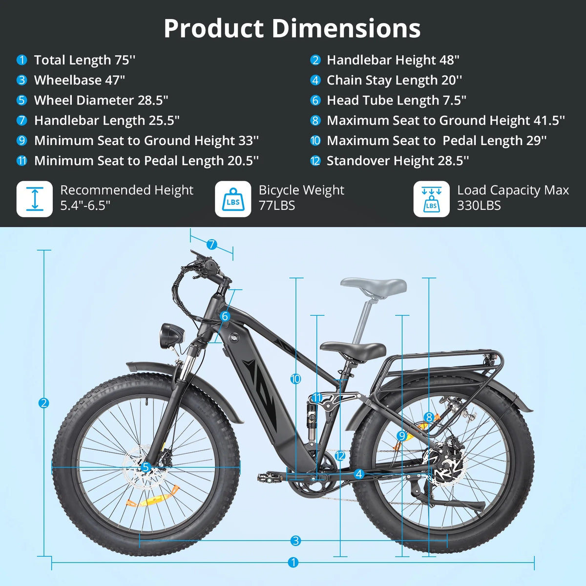 Electric Bike for Adults,1000W E Bikes for Men,26" Fat Tire Electric Bikes,48V 17.5AH Battery,28MPH,7 Speed&Dual Hydraulic Disc Brakes,LCD Screen,60Miles Range,Electric Mountain Bicycle