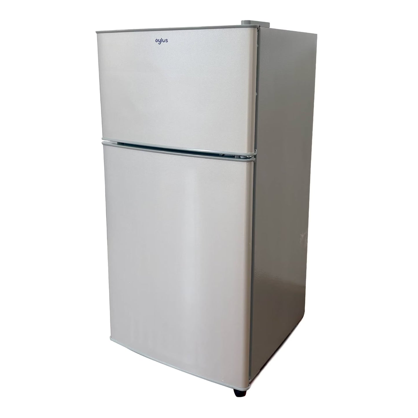 Oylus Double Door Mini Fridge with Freezer for Bedroom Office or Dorm with Adjustable Remove Glass Shelves Compact Refrigerator, 3.9 cu ft