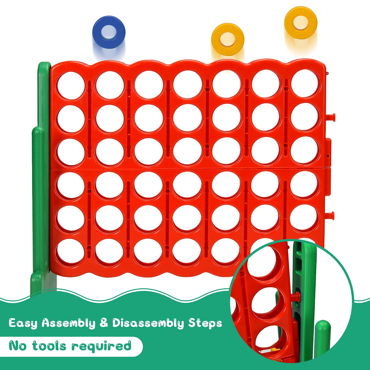 Costway Giant 4 in A Row Jumbo 4-to-Score Game Set W/Storage Carrying Bag for Kids Adult