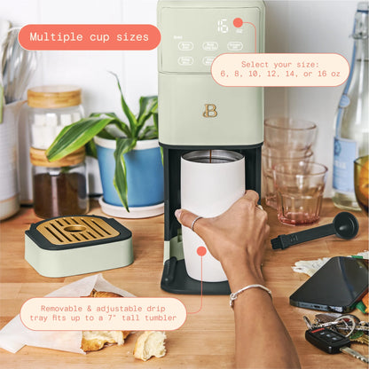 Beautiful Perfect Grind�?Programmable Single Serve Coffee Maker, White Icing by Drew Barrymore