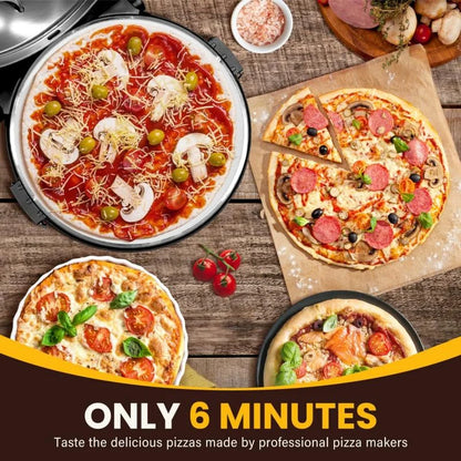 US 2025 Deals For You Days Electric Pizza Oven & Maker, Indoor & Outdoor Portable, 12-Inch Pizza Stone Heats Up to 800��F