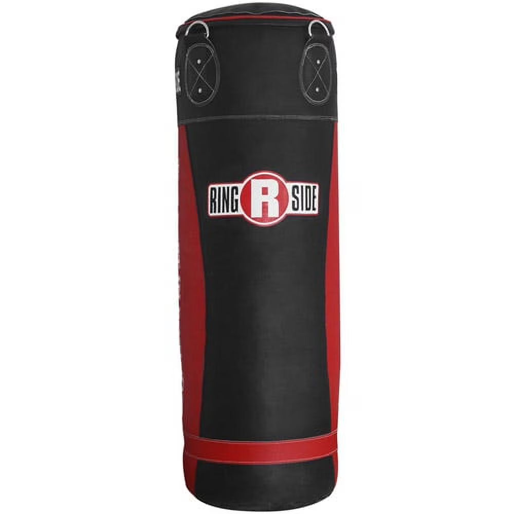 Ringside Large Leather Heavy Bag, Soft-Filled Punching Bag for Boxing, MMA, Includes Chain and Swivel, 16" x 48", 100 lbs