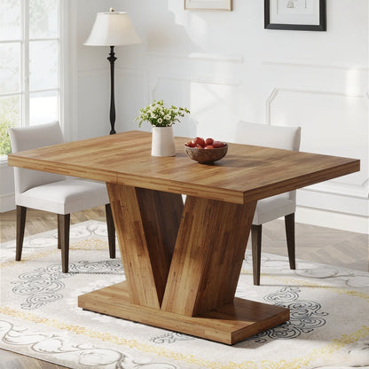 Finmind 47-inch Dining Table for 4 to 6, Farmhouse Wood Kitchen Table for Dining Room, White