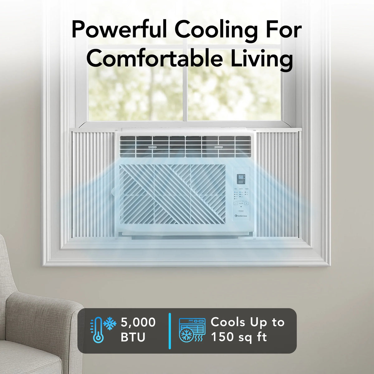 Comfort Zone 5,000 BTU Window Mounted Room Air Conditioner
