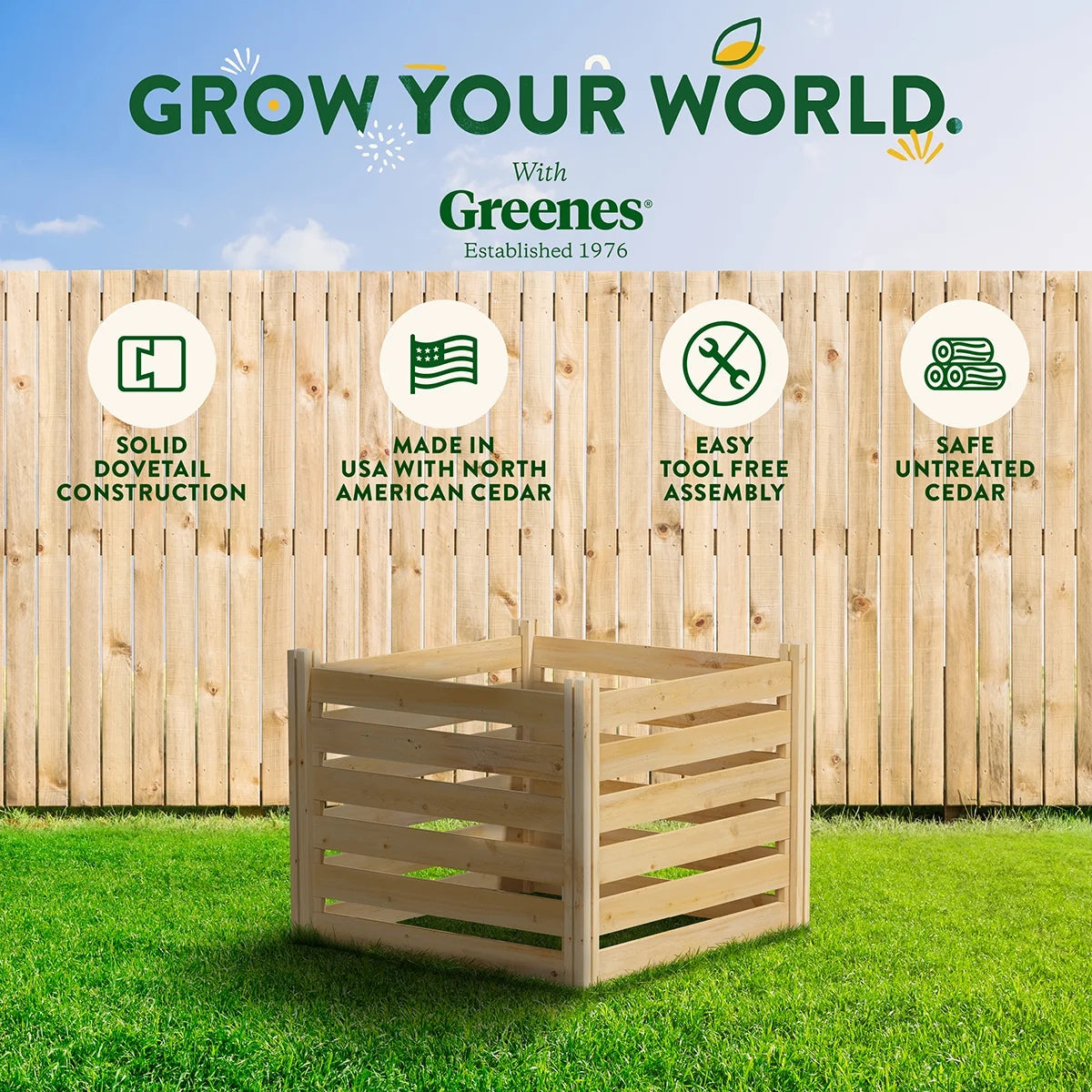 Greenes Fence 173.92 Gal Beige Wood Multi-Stage Composting Bin