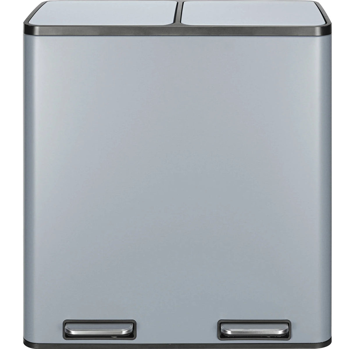 Arlopu 60 L/16 gal Dual Trash Can, Stainless Steel Garbage Can for Kitchen, Recycle Bin with Lid