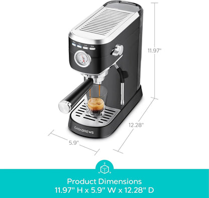 CASABREWS CM5418 20-Bar Espresso Machine and Coffee Maker, Silver