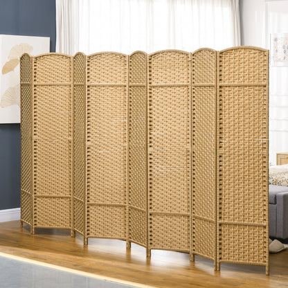 HOMCOM 4 Panel Room Divider Freestanding Folding Privacy Screen Nature Wood
