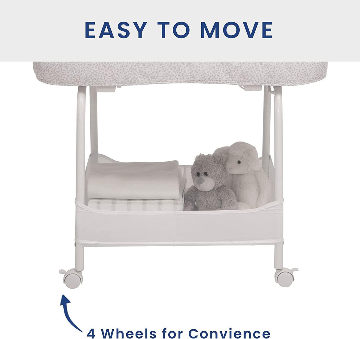 Delta Children SmartSleep Auto Glide Bassinet with Bluetooth. Alloy