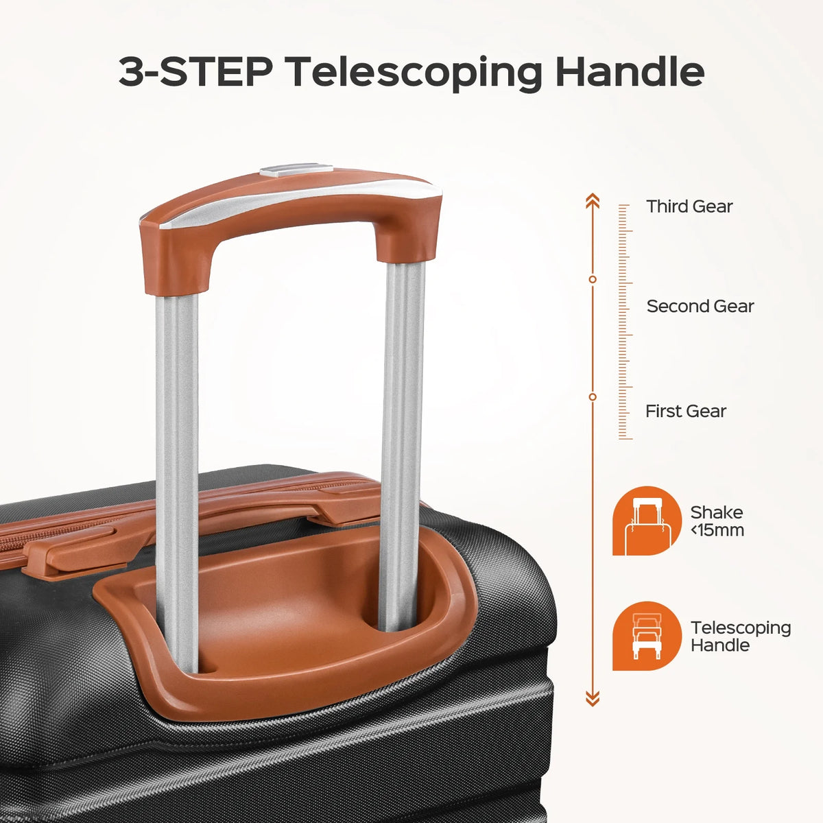 3 Piece Luggage Sets Hard Shell Suitcase Set with Spinner Wheels for Travel Trips Business 20" 24" 28", Rose Gold