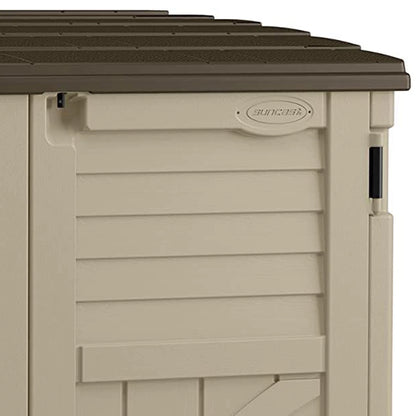 Suncast 34 Cubic ft Horizontal Compact Outdoor Storage Shed, Sand