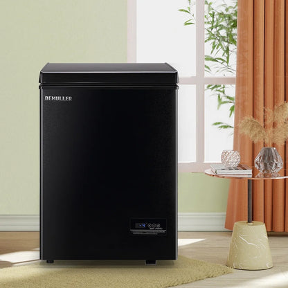 DEMULLER 3.5 Cu. ft Chest Freezer Small Freezers with Top Open Door Freestanding Black