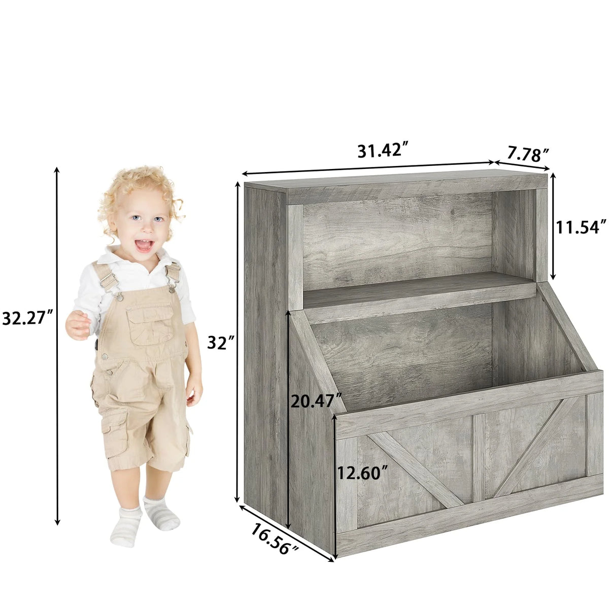 AOILE Kids Bookshelf and Toy Storage - Wooden Toddler Bookcase Cabinet with Large Cubbies for Playroom, Bedroom, Nursery, Classroom, School, Kindergarten, and Daycare