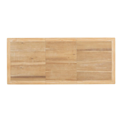 Vintage Traditional 82.7Inch Extendable Dining Table With 23.6Inch Removable Leaf, Natural Natural Seats 8 Dining Room Traditional Rubberwood Rectangular Rubber Wood