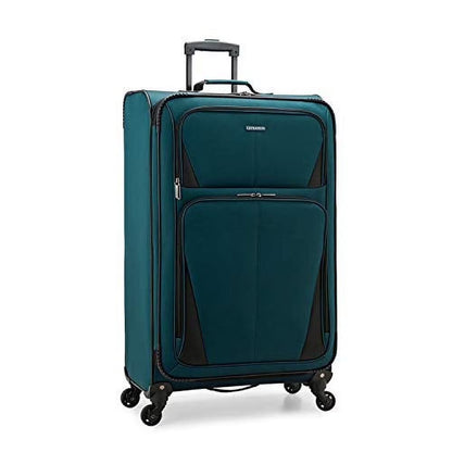 U.S. Traveler Aviron Bay Expandable Softside Luggage with Spinner Wheels, Navy, 31" Checked Large