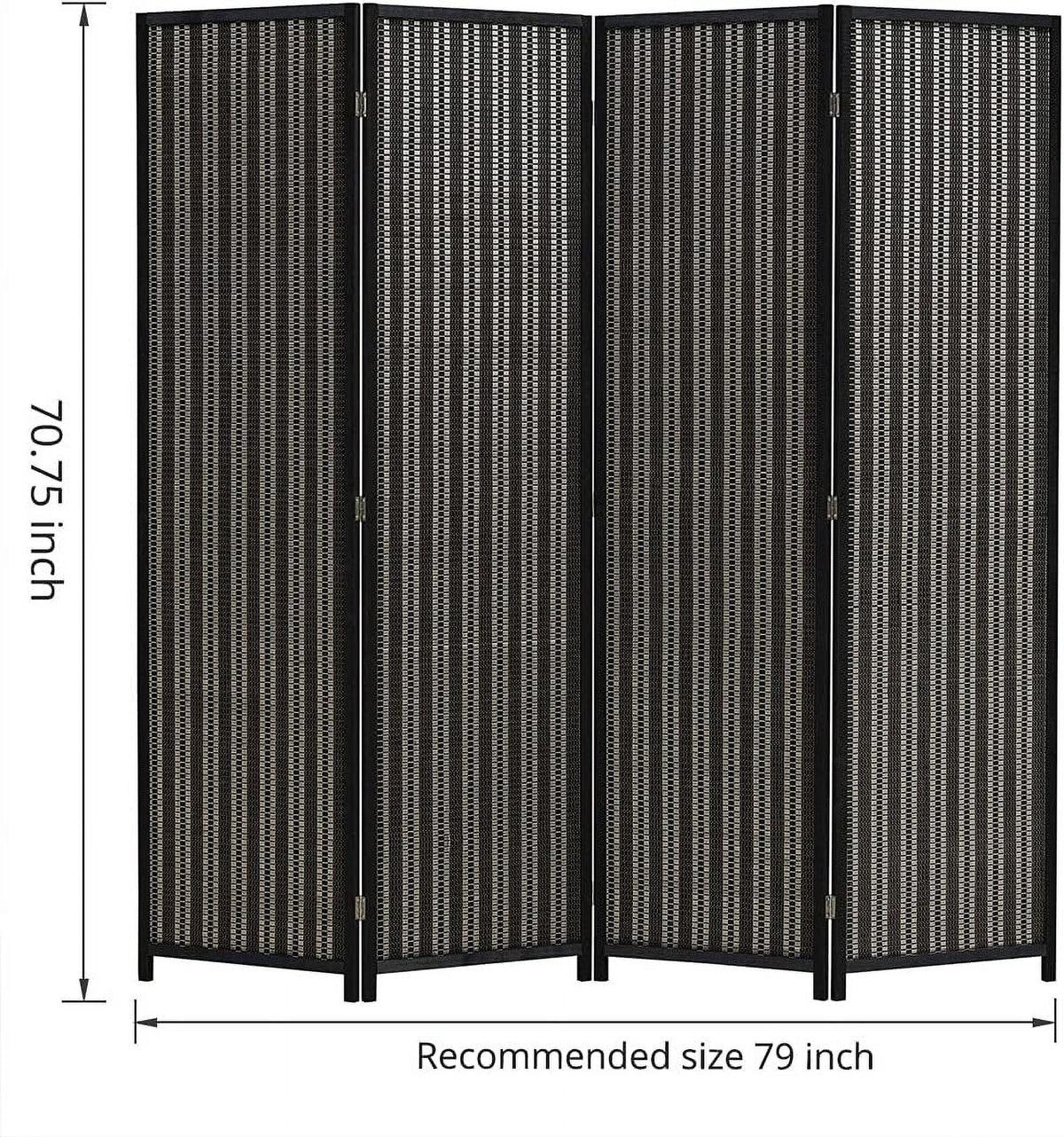 JOSTYLE 4-Panel Room Divider 6ft Tall Extra Wide Folding Privacy Screen with Diamond Double-Weave Divider for Room Separation Freestanding Red Brown