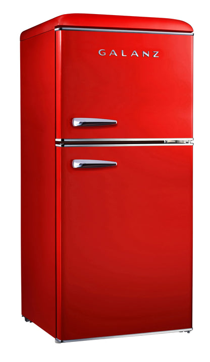 Galanz 4.0 cu ft Retro Two Doors Refrigerator, Red