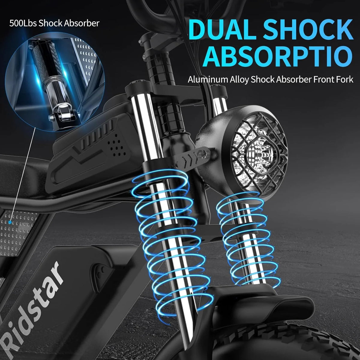 1500W MTB Electric Bicycle 48V 20Ah Removable Battery E-Bike��Electric Bike for Adults 20" Fat Tire Electric Motorcycle, Shimano 7 speed Full Suspension Mountain Bike UL2849