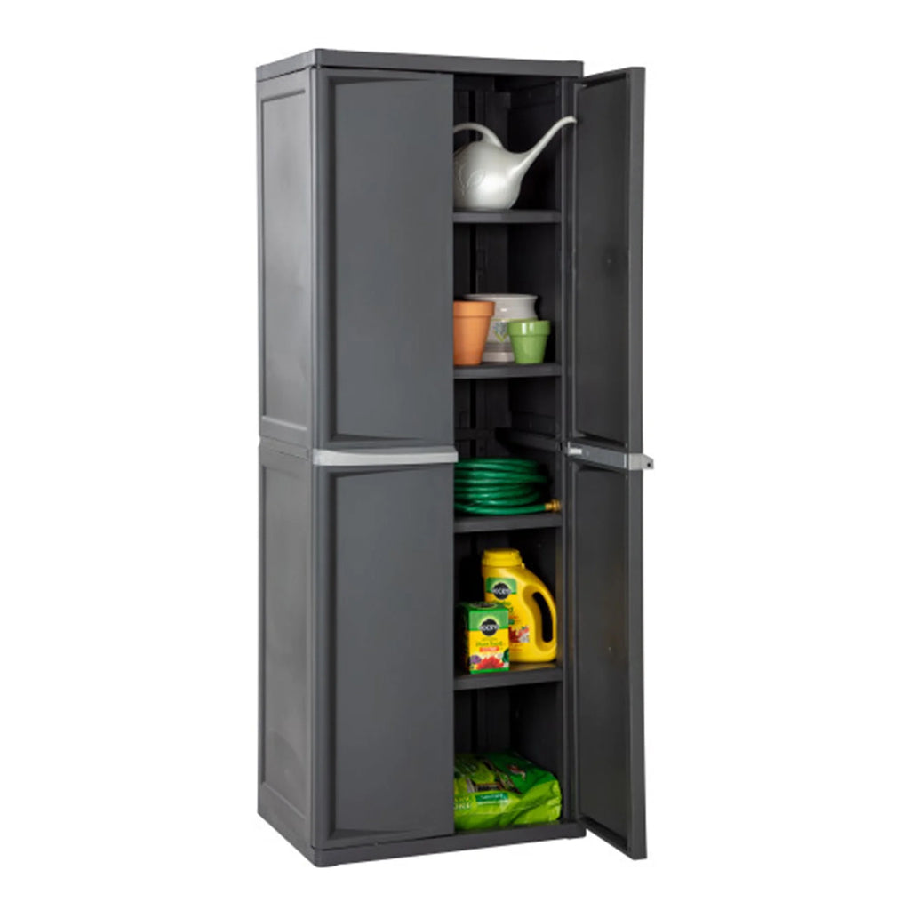 Sterilite 4 Shelf Cabinet Plastic, Flat Gray
