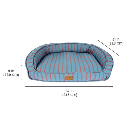 Harry Barker Blue Stripped Lounger Bed, Medium