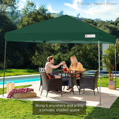 Best Choice Products 12x12ft Easy Setup Pop Up Canopy w/ 1-Button Setup, Wheeled Case, 4 Weight Bags - Navy Blue