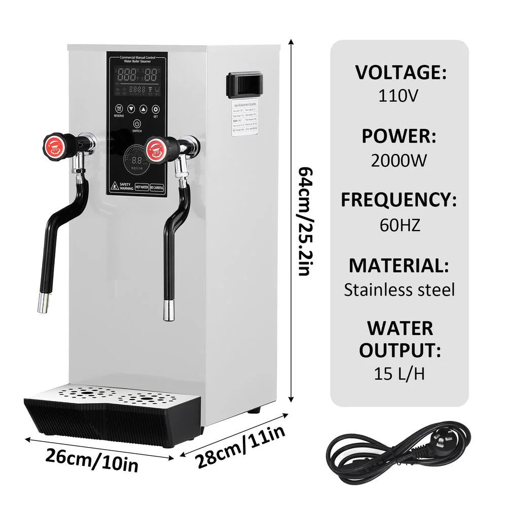 Commercial Milk Frother, 110V 1400W Automatic Foam Machine with LED Display for Coffee Shops (Black)